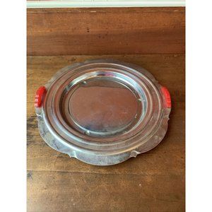 VINTAGE 12" diameter ALUMINUM tray Art Deco